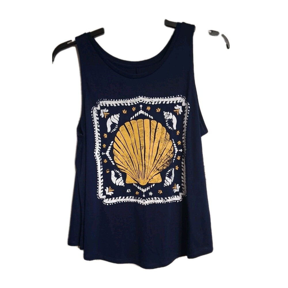 NWT Women's St. John's Bay Sleeveless Tank Top Size PL Navy Shell